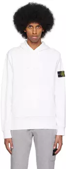 Худи с белыми нашивками Stone Island