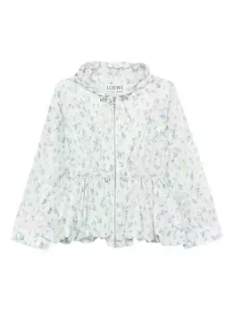 Худи с цветочным принтом LOEWE, зеленый