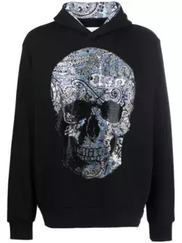 Худи с декором Skull Philipp Plein, черный