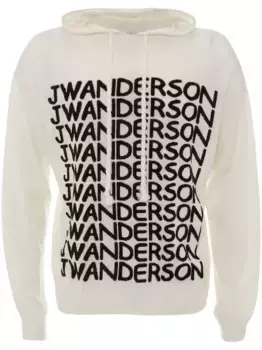 Худи с длинными рукавами и логотипом JW ANDERSON, белый