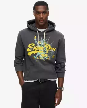 Худи с графическим рисунком «Нью-Йорк» Superdry, темно-серый