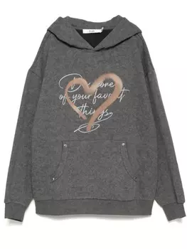 Худи с графичным принтом B+ab, серый