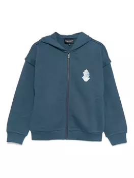 Худи с графичным принтом Emporio Armani Kids