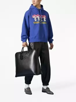 Худи с графичным принтом Gucci, синий