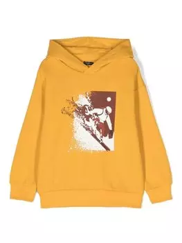 Худи с графичным принтом Il Gufo, желтый