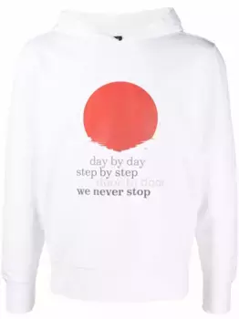 Худи с графичным принтом Kiton, белый