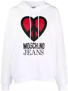 Худи с графичным принтом MOSCHINO JEANS, белый