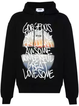 Худи с графичным принтом MSGM, черный