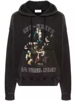 Худи с графичным принтом OFF-WHITE, черный