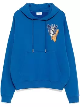 Худи с графичным принтом Off-White, синий