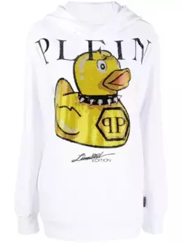 Худи с графичным принтом Philipp Plein, белый
