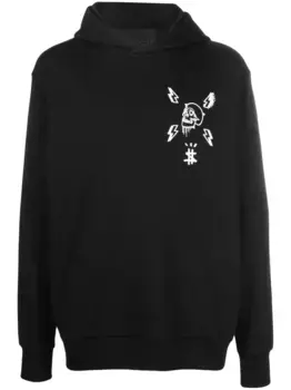 Худи с графичным принтом Skull Philipp Plein, черный