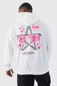 Худи с графикой plus pour homme Boohoo, белый