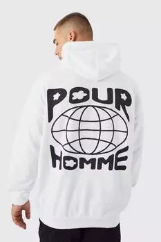 Худи с графикой pour homme Boohoo, белый