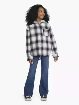 Худи с капюшоном для больших девочек 7–16 лет Levi's, черный/белый