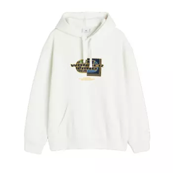 Худи с капюшоном и принтом страна чудес H&amp;M Relaxed Fit Printed hoodie, белый