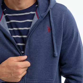 Худи с капюшоном U.S. Polo Assn., синий