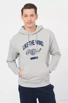 Худи с карманами-кенгуру и шнурком United Colors Of Benetton, синий