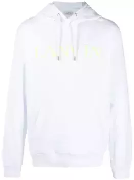 Худи с карманом-муфтой и вышитым логотипом Lanvin, белый