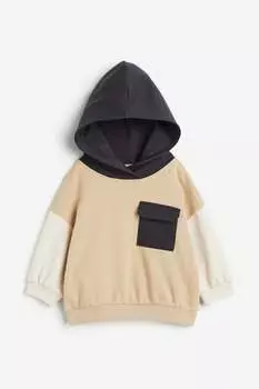 Худи с колор-блоками H&M, бежевый
