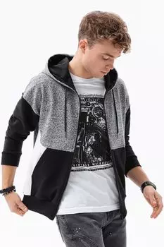 Худи с колор-блоками Ombre, серый