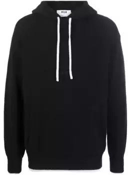 Худи с контрастной кулиской и отделкой MSGM, черный