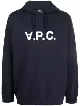 Худи с кулиской и логотипом A.P.C., синий
