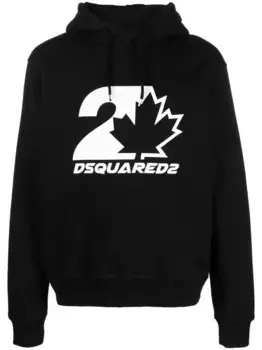 Худи с кулиской и логотипом DSQUARED2, черный