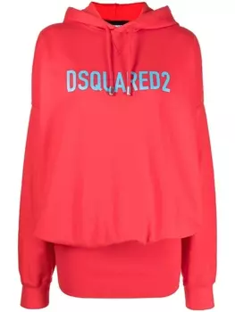 Худи с кулиской и логотипом Dsquared2, красный