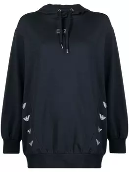 Худи с кулиской и логотипом Ea7 Emporio Armani, синий