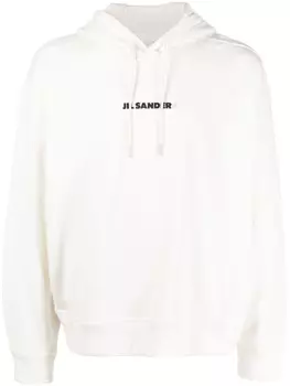Худи с кулиской и логотипом Jil Sander, белый