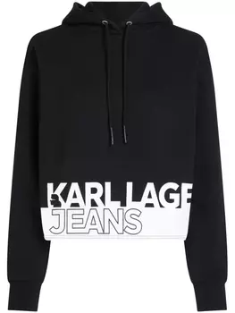 Худи с кулиской и логотипом Karl Lagerfeld Jeans, черный
