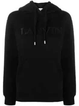 Худи с кулиской и логотипом Lanvin, черный