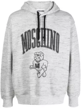 Худи с кулиской и логотипом Moschino, серый