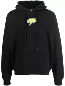 Худи с кулиской и логотипом Off-White, черный