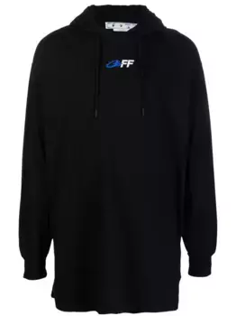 Худи с кулиской и надписью OFF-WHITE, черный