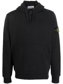 Худи с кулиской и нашивкой Compass Stone Island, черный
