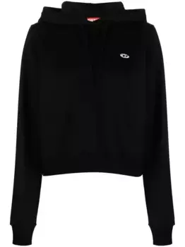 Худи с кулиской и нашивкой-логотипом DIESEL, черный