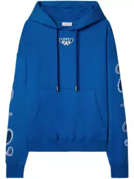 Худи с кулиской и вышивкой OFF-WHITE, синий