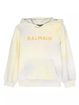 Худи с логотипом Balmain Kids, желтый