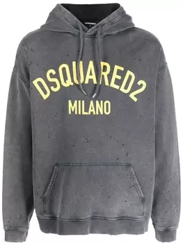 Худи с логотипом Dsquared2, серый