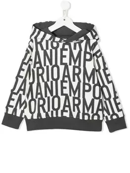 Худи с логотипом Emporio Armani Kids, белый