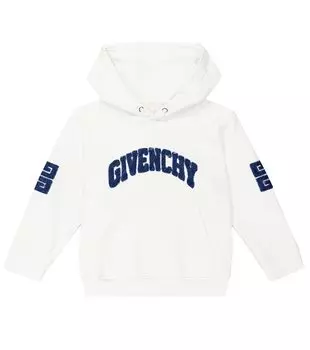 Худи с логотипом из смесового хлопка Givenchy, белый
