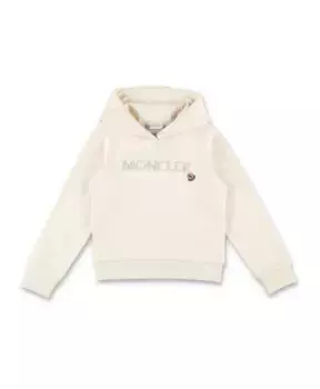 Худи с логотипом из трикотажа AW24 Moncler, белый