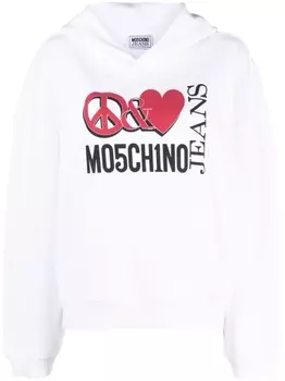 Худи с логотипом MOSCHINO JEANS, белый