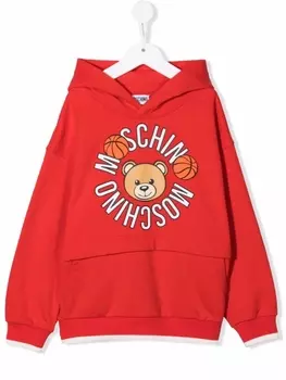 Худи с логотипом Moschino Kids, красный