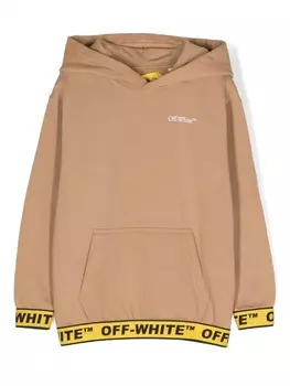 Худи с логотипом Off-White Kids, бежевый