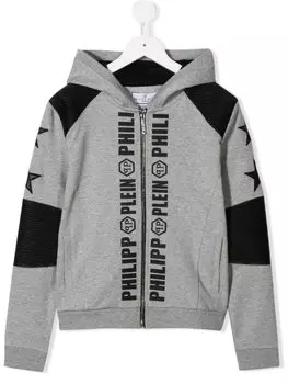 Худи с логотипом Philipp Plein Junior, серый