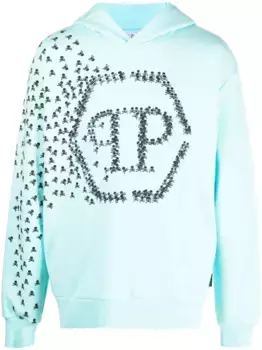 Худи с логотипом Philipp Plein, синий