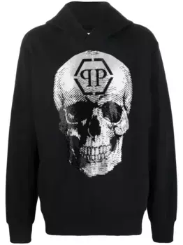 Худи с логотипом Skull Philipp Plein, черный